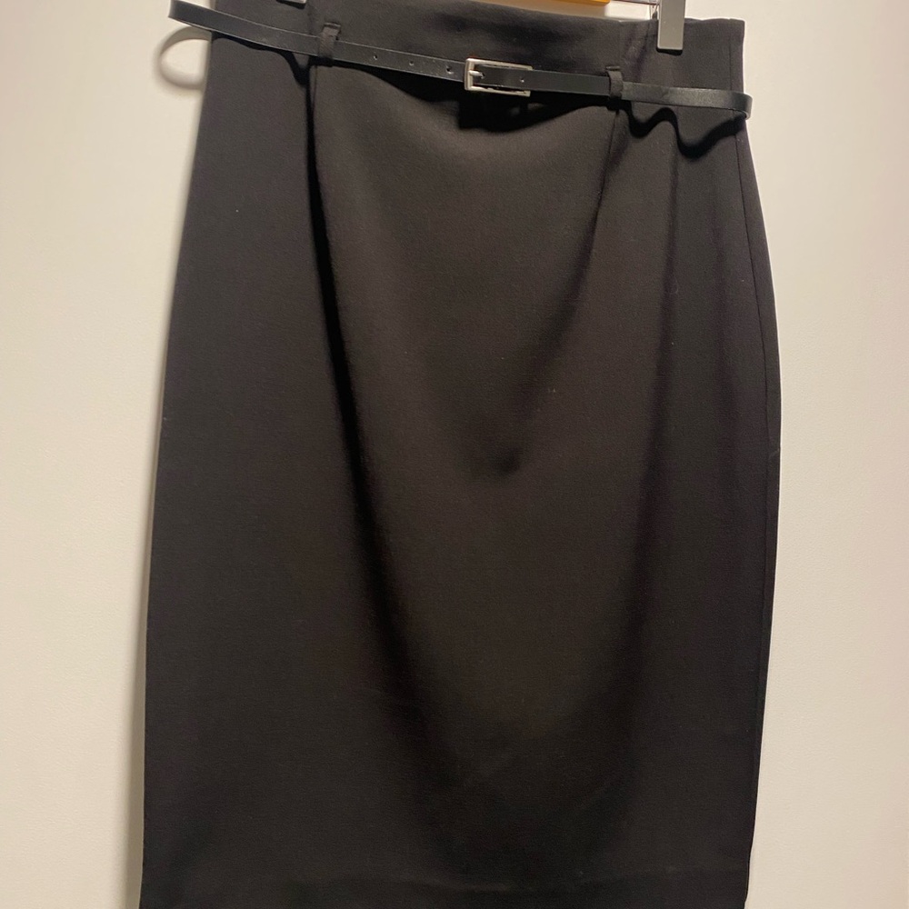 Ricki's Classic Black Pencil Skirt with Belt